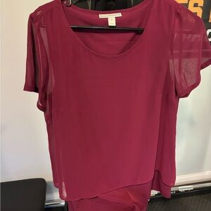 Cranberry chiffon shirt